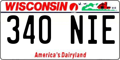 WI license plate 340NIE