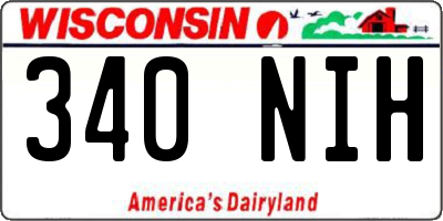 WI license plate 340NIH