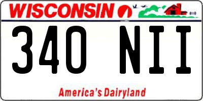 WI license plate 340NII