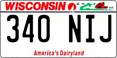 WI license plate 340NIJ