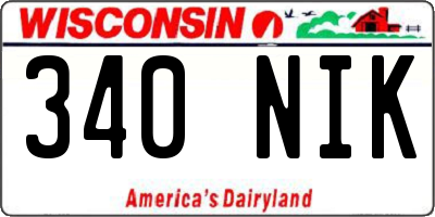 WI license plate 340NIK