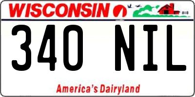 WI license plate 340NIL