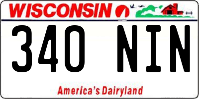 WI license plate 340NIN