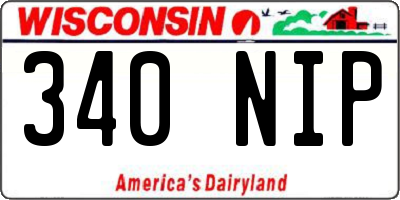 WI license plate 340NIP