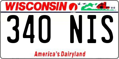WI license plate 340NIS