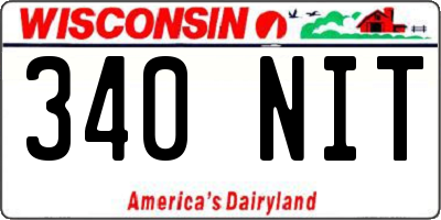 WI license plate 340NIT
