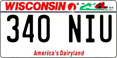 WI license plate 340NIU
