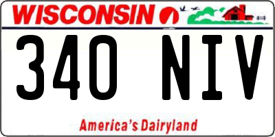WI license plate 340NIV