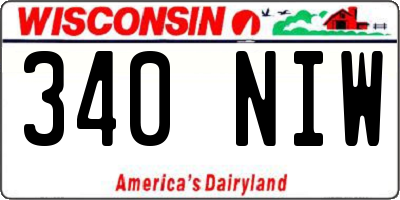 WI license plate 340NIW