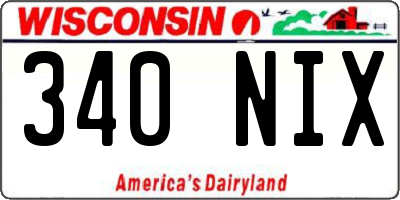 WI license plate 340NIX
