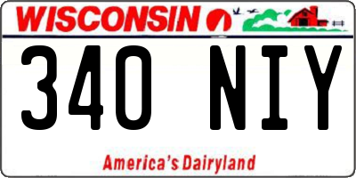 WI license plate 340NIY