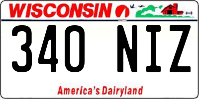 WI license plate 340NIZ
