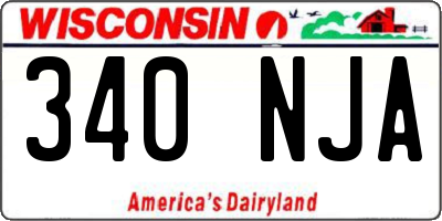 WI license plate 340NJA