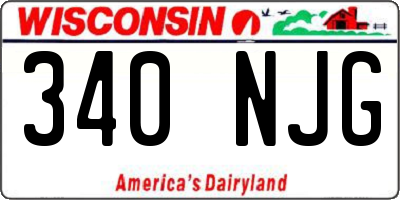 WI license plate 340NJG