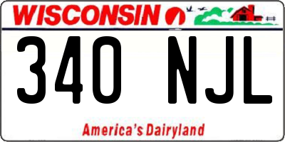 WI license plate 340NJL