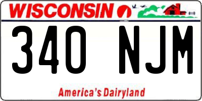 WI license plate 340NJM