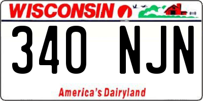 WI license plate 340NJN
