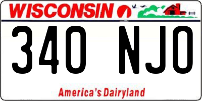 WI license plate 340NJO