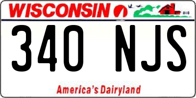 WI license plate 340NJS