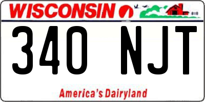 WI license plate 340NJT