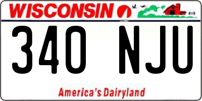 WI license plate 340NJU