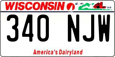 WI license plate 340NJW