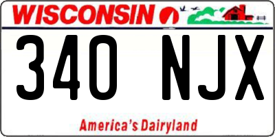 WI license plate 340NJX