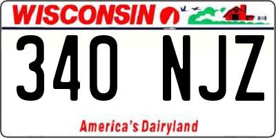 WI license plate 340NJZ