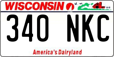 WI license plate 340NKC