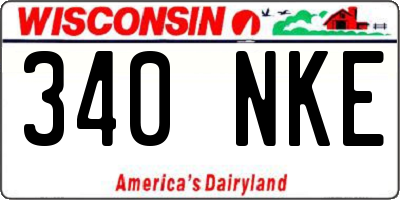 WI license plate 340NKE