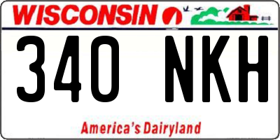 WI license plate 340NKH