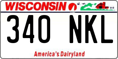 WI license plate 340NKL