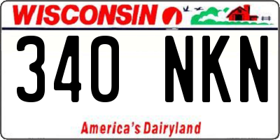 WI license plate 340NKN