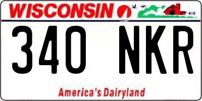 WI license plate 340NKR