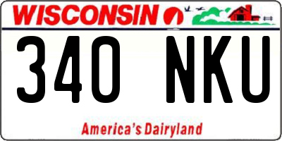 WI license plate 340NKU