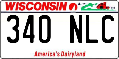 WI license plate 340NLC
