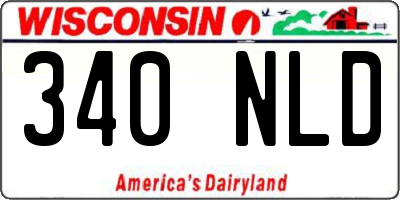 WI license plate 340NLD