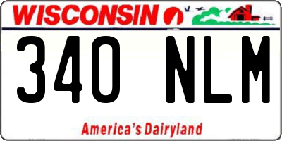 WI license plate 340NLM