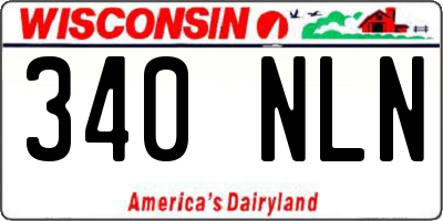 WI license plate 340NLN