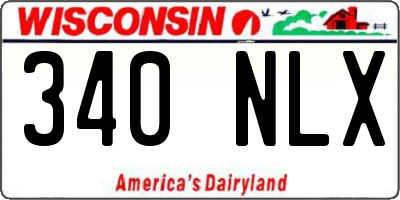 WI license plate 340NLX