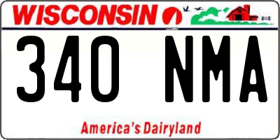 WI license plate 340NMA