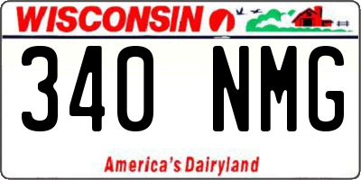 WI license plate 340NMG