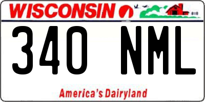 WI license plate 340NML