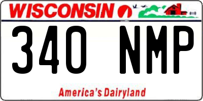 WI license plate 340NMP