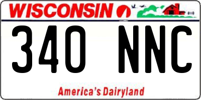 WI license plate 340NNC
