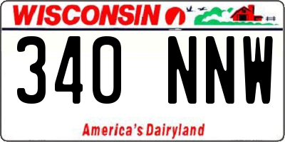 WI license plate 340NNW