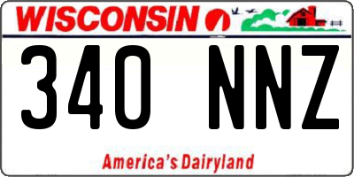 WI license plate 340NNZ