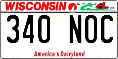 WI license plate 340NOC