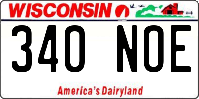 WI license plate 340NOE