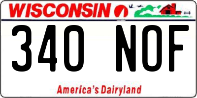 WI license plate 340NOF